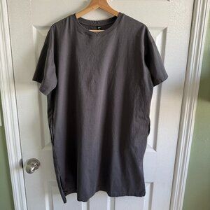 Uniqlo Women's Grey T-Shirt Dress Size Large